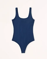 Seamless Rib Fabric Scoopneck Bodysuit