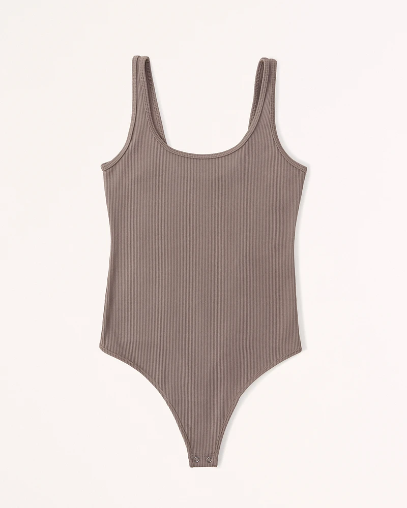 Seamless Rib Fabric Scoopneck Bodysuit