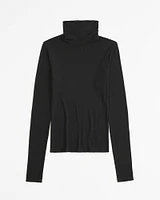 Long-Sleeve Featherweight Rib Turtleneck Top