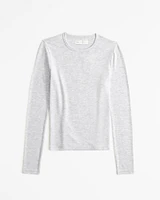 Long-Sleeve Cozy Cloud Knit Tuckable Crew Top