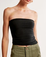 Cotton-Blend Seamless Fabric Tube Top