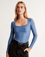 Soft Matte Seamless Long-Sleeve Squareneck Top