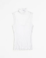 Sheer Rib Layered Turtleneck Top