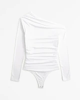 Long-Sleeve Asymmetrical Draped Bodysuit