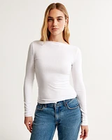 Long-Sleeve Featherweight Rib Slash Top