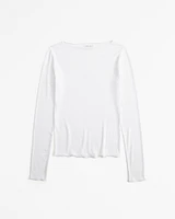 Long-Sleeve Featherweight Rib Slash Top