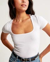 Featherweight Rib Tuckable Squareneck Top