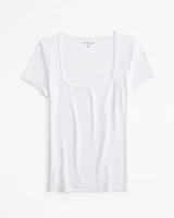 Featherweight Rib Tuckable Squareneck Top