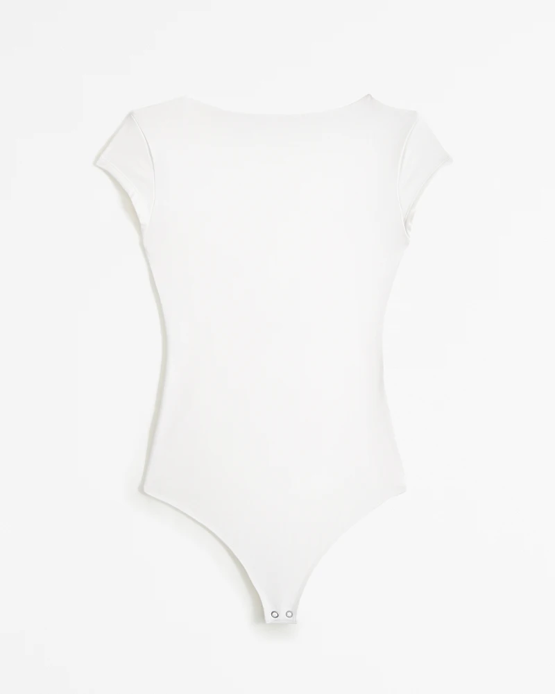 Short-Sleeve Cotton-Modal Open-Back Bodysuit