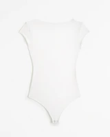 Short-Sleeve Cotton-Modal Open-Back Bodysuit