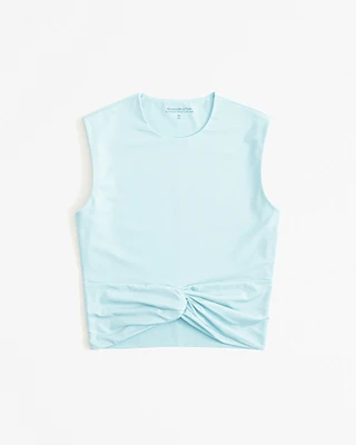 Cotton-Modal Twist-Front Shell Top