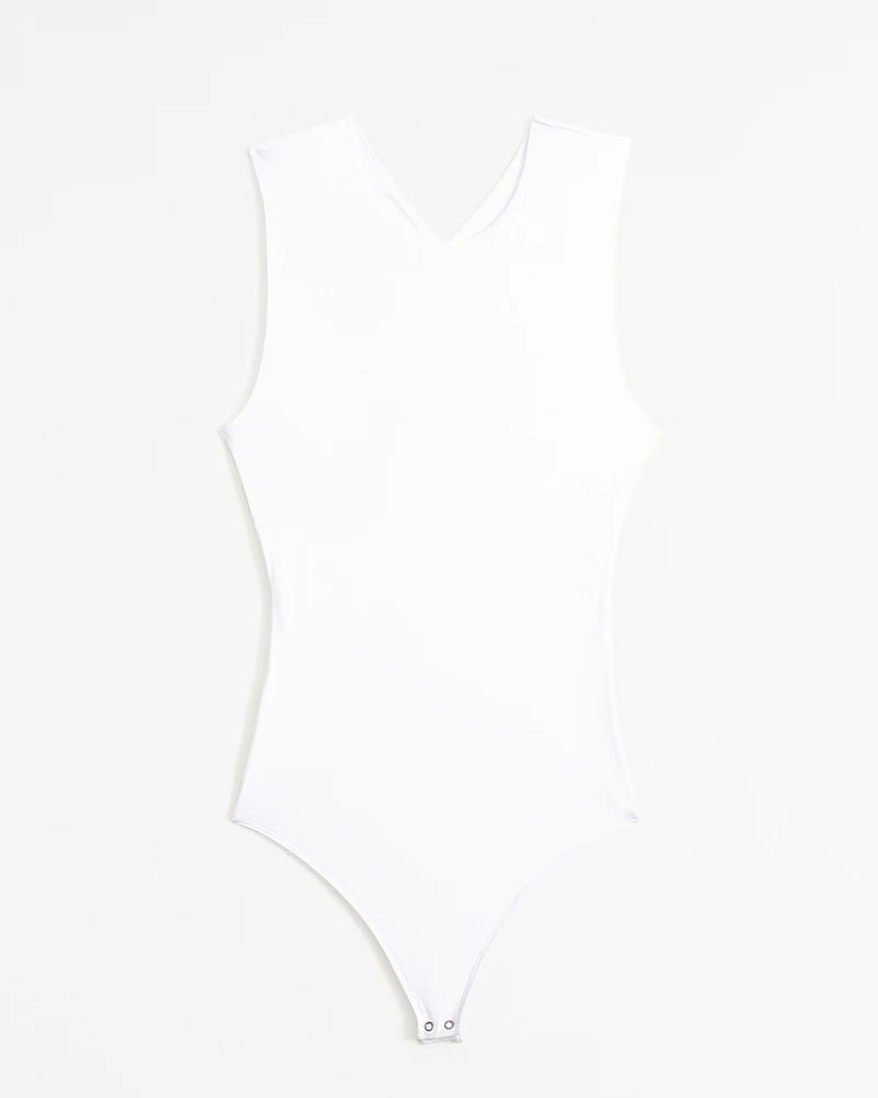 Soft Matte Seamless Cross-Back Shell Bodysuit