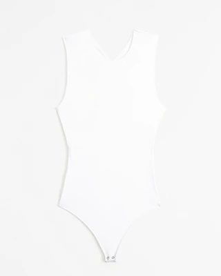 Soft Matte Seamless Cross-Back Shell Bodysuit