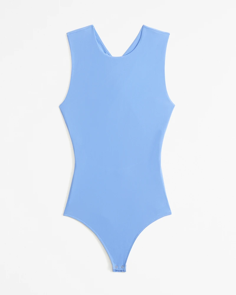 Soft Matte Seamless Cross-Back Shell Bodysuit