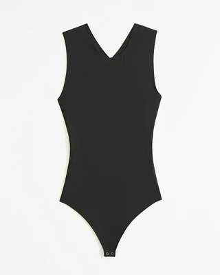 Soft Matte Seamless Cross-Back Shell Bodysuit