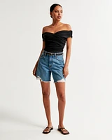 Off-The-Shoulder Ruched Wrap Top