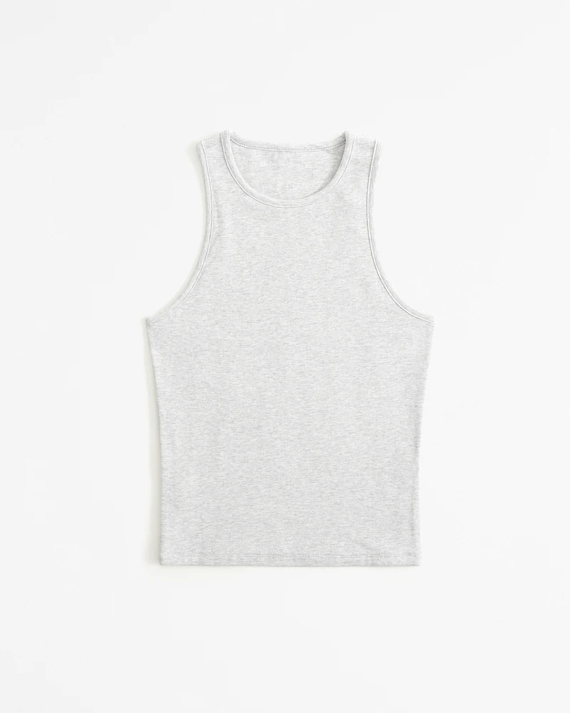 Cotton-Blend Seamless Fabric High-Neck Tank