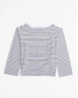 Premium Polished Long-Sleeve Oversized Boatneck Tee