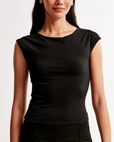 Stretch Crepe Boatneck Top