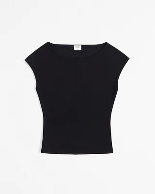 Stretch Crepe Boatneck Top