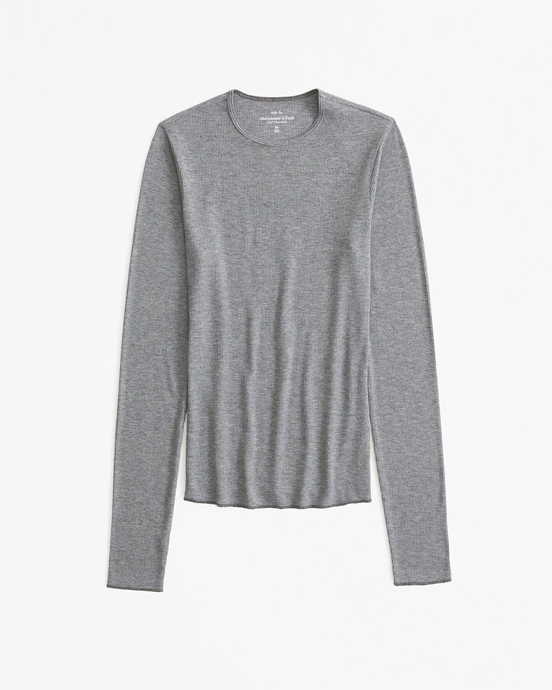 Long-Sleeve Featherweight Rib Tuckable Top