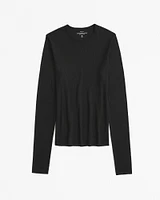 Long-Sleeve Featherweight Rib Tuckable Top