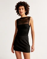 Mesh Ruched Slash Top