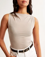 Sheer Jersey Draped Top