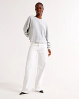 Long-Sleeve Oversized Dolman Waffle Tee