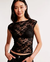 Lace Boatneck Top