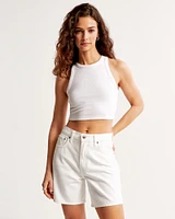 Essential Ultra Cropped High-Neck Rib Tank