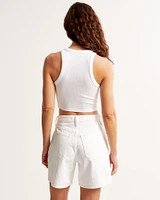 Essential Ultra Cropped High-Neck Rib Tank