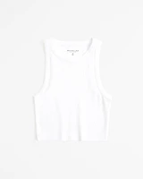 Essential Ultra Cropped High-Neck Rib Tank