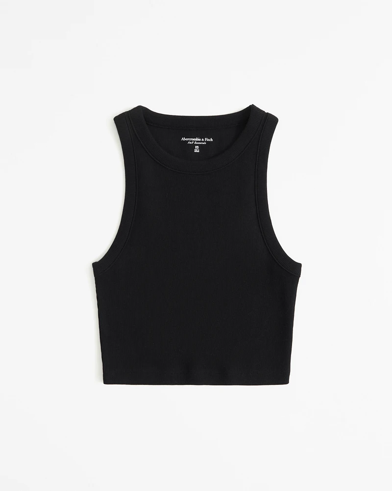 Essential Ultra Cropped High-Neck Rib Tank