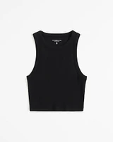 Essential Ultra Cropped High-Neck Rib Tank