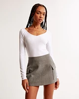 Long-Sleeve Featherweight Rib Tuckable V-Neck Top