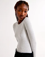 Long-Sleeve Featherweight Rib Crew Bodysuit