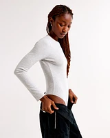 Long-Sleeve Featherweight Rib Crew Bodysuit