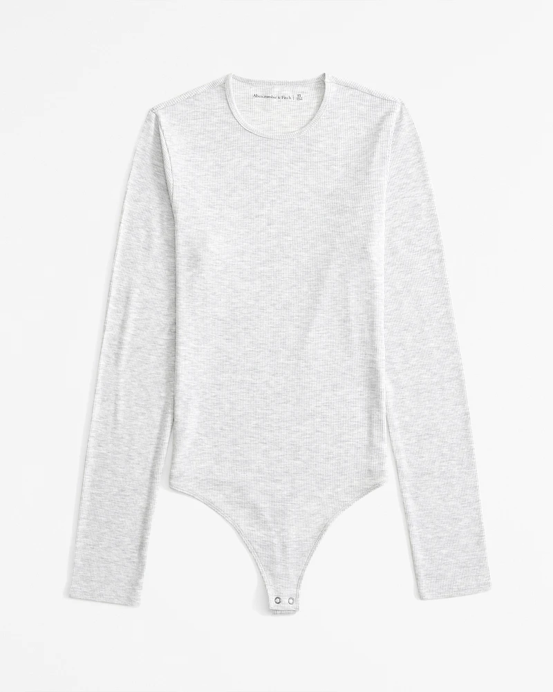 Long-Sleeve Featherweight Rib Crew Bodysuit
