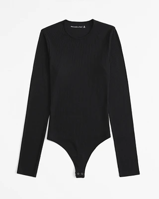 Long-Sleeve Featherweight Rib Crew Bodysuit