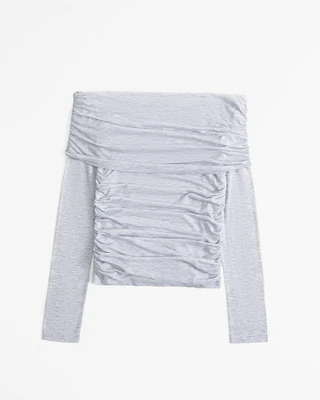 Long-Sleeve Foldover Top