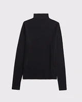 Long-Sleeve Grown-On Mockneck Top