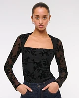 The A&F Ava Long-Sleeve Mesh Top