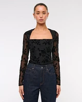 The A&F Ava Long-Sleeve Mesh Top