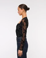 The A&F Ava Long-Sleeve Mesh Top