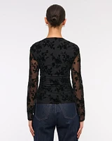 The A&F Ava Long-Sleeve Mesh Top
