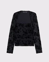 The A&F Ava Long-Sleeve Mesh Top