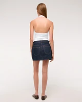 Cotton-Blend Seamless Fabric Halter Bodysuit