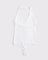 Cotton-Blend Seamless Fabric Halter Bodysuit