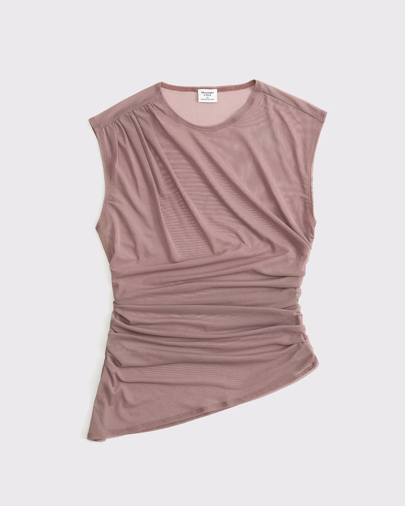 Draped Mesh Top
